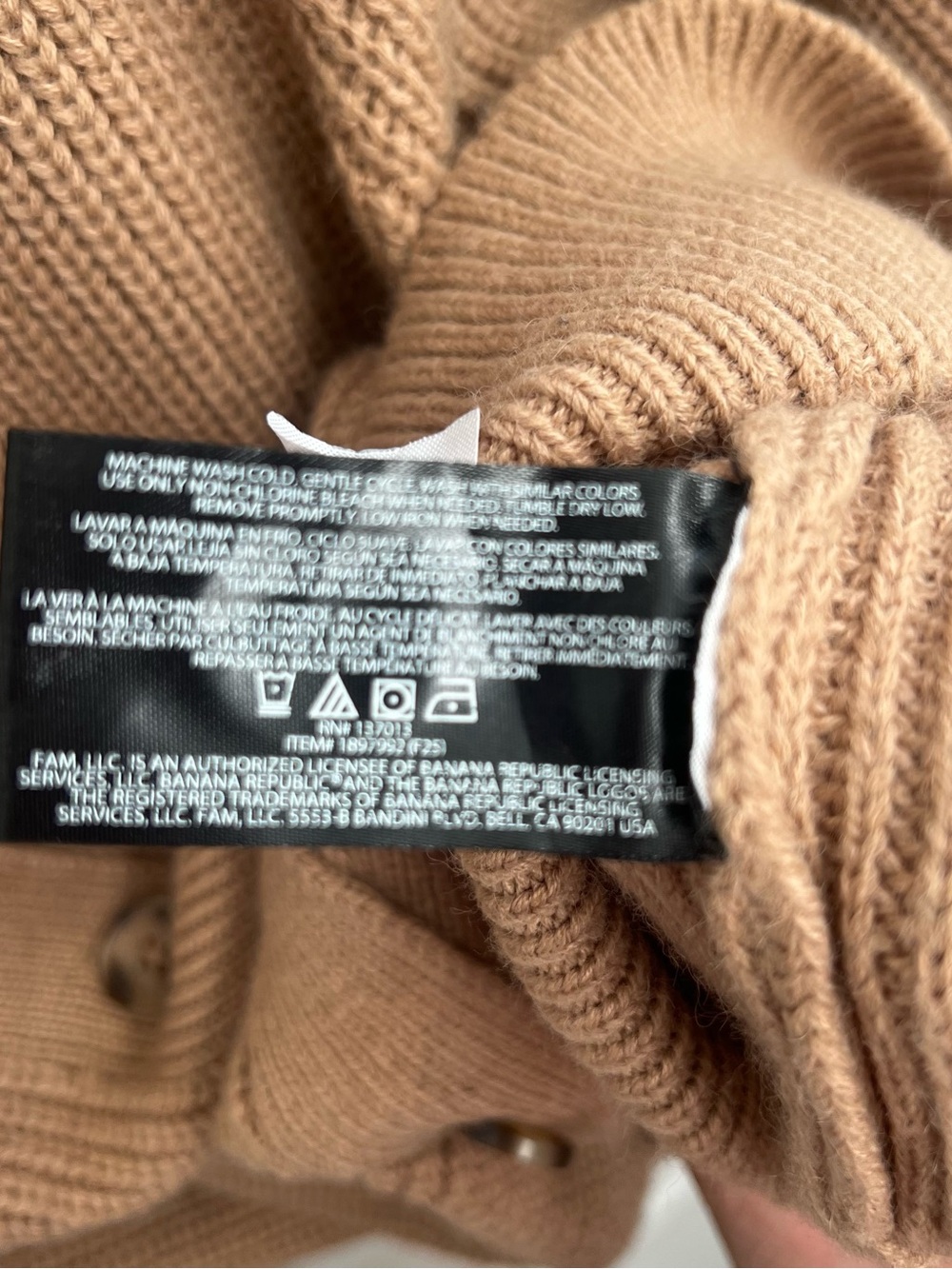 Banana Republic Tan Ribbed Button-Front Cardigan - Picture 5 of 6